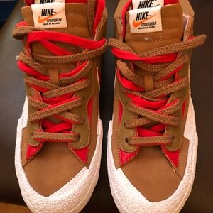 Nike Blazer Low Sacai Brown Red